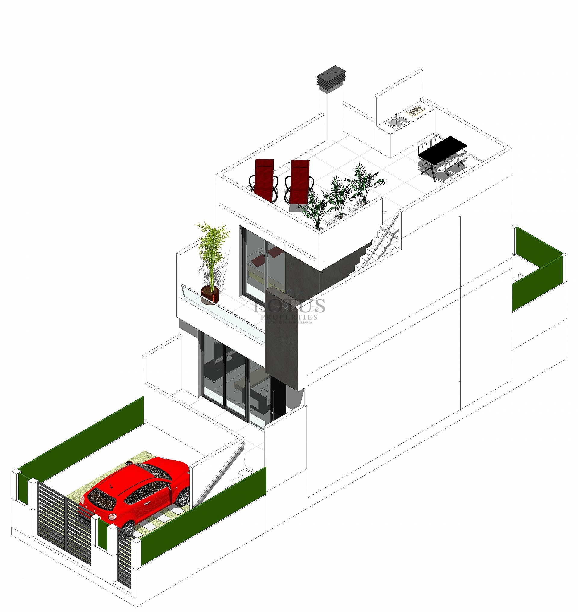 Townhouses with solarium and swimming pool in Cox - Alicante - Lotus Properties