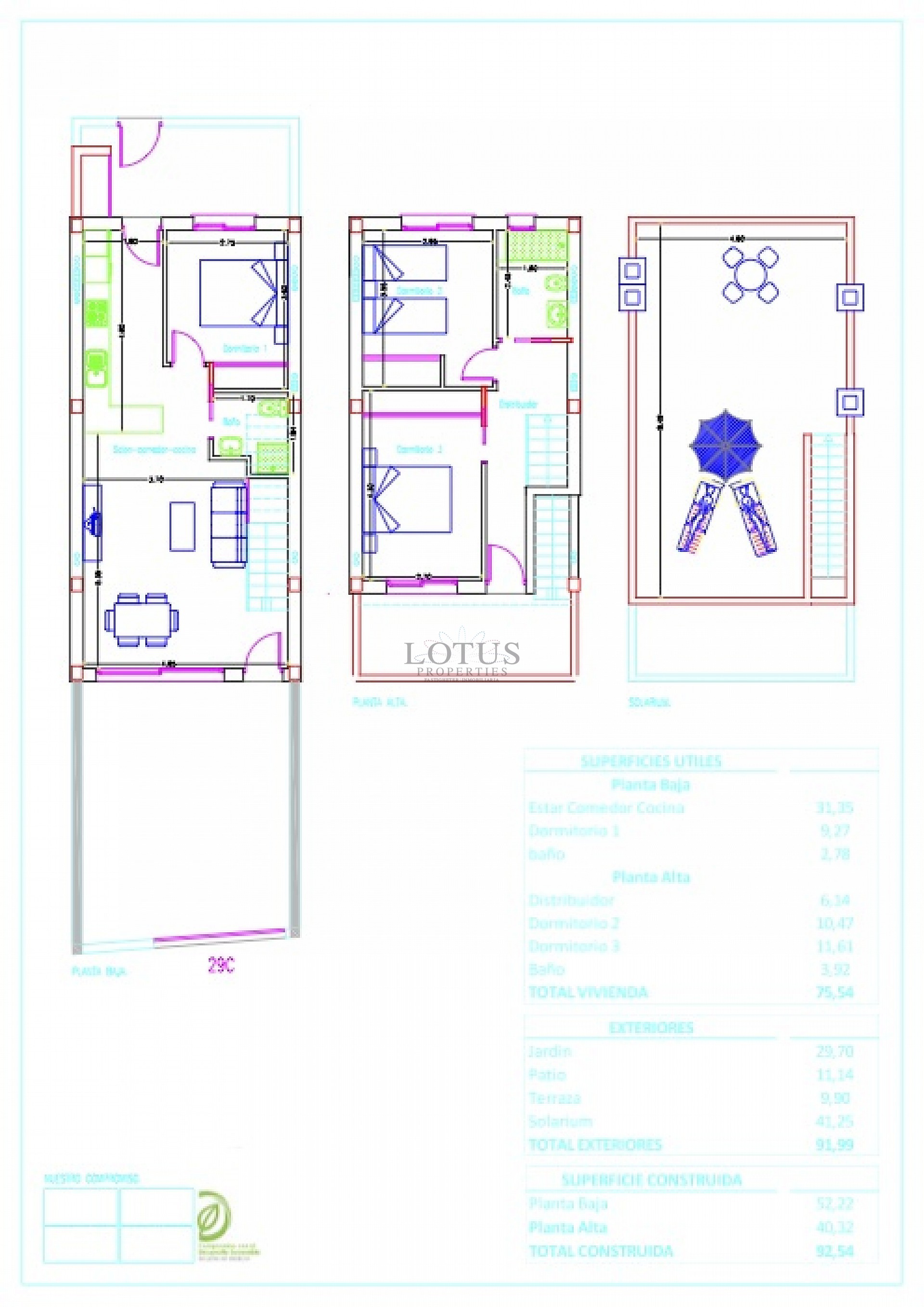 New townhouses with 3 bed & solarium - Pilar de la Horadada - Lotus Properties