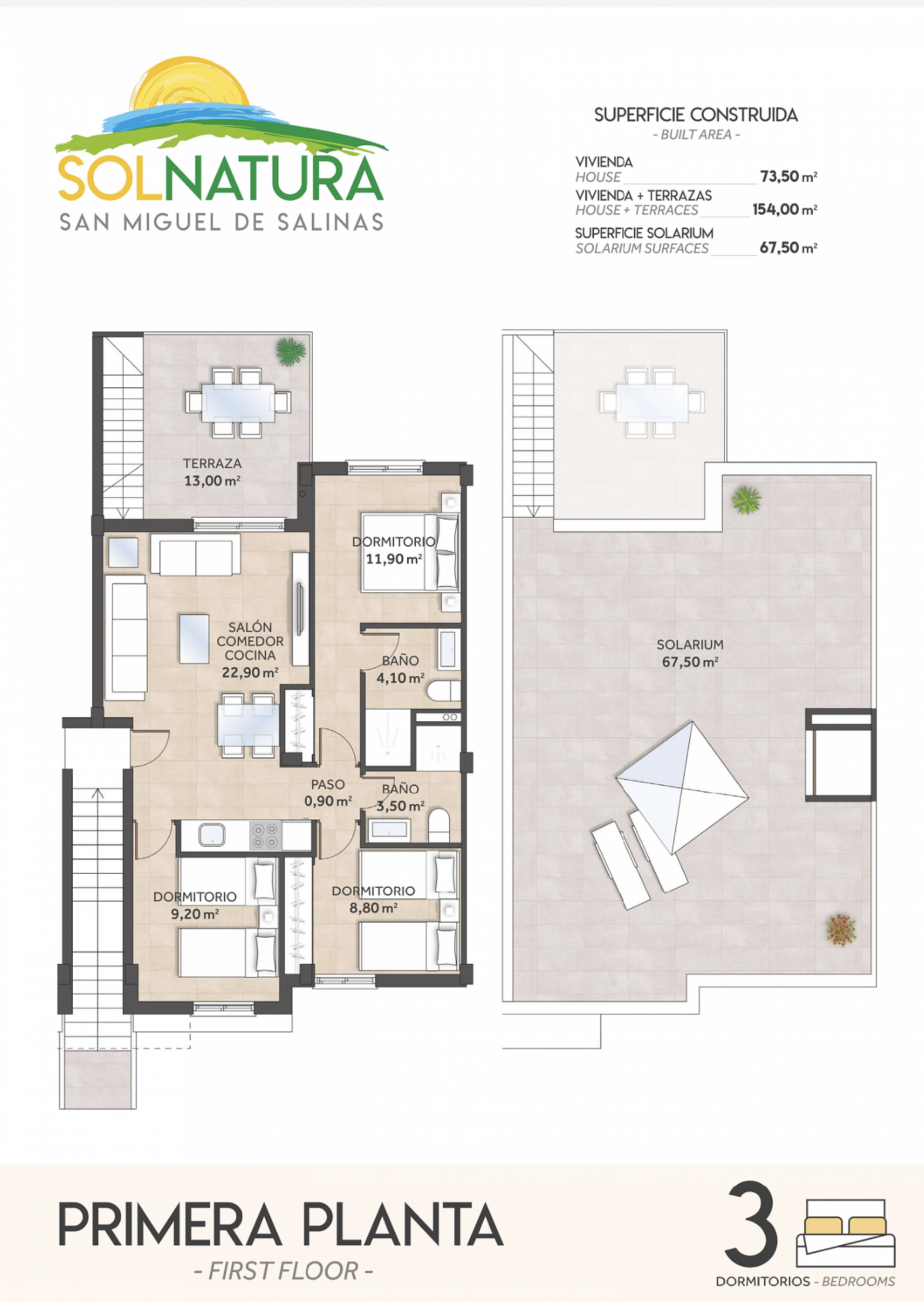 Penthouse in a beautiful residential area of ​​Sol Natura - Lotus Properties