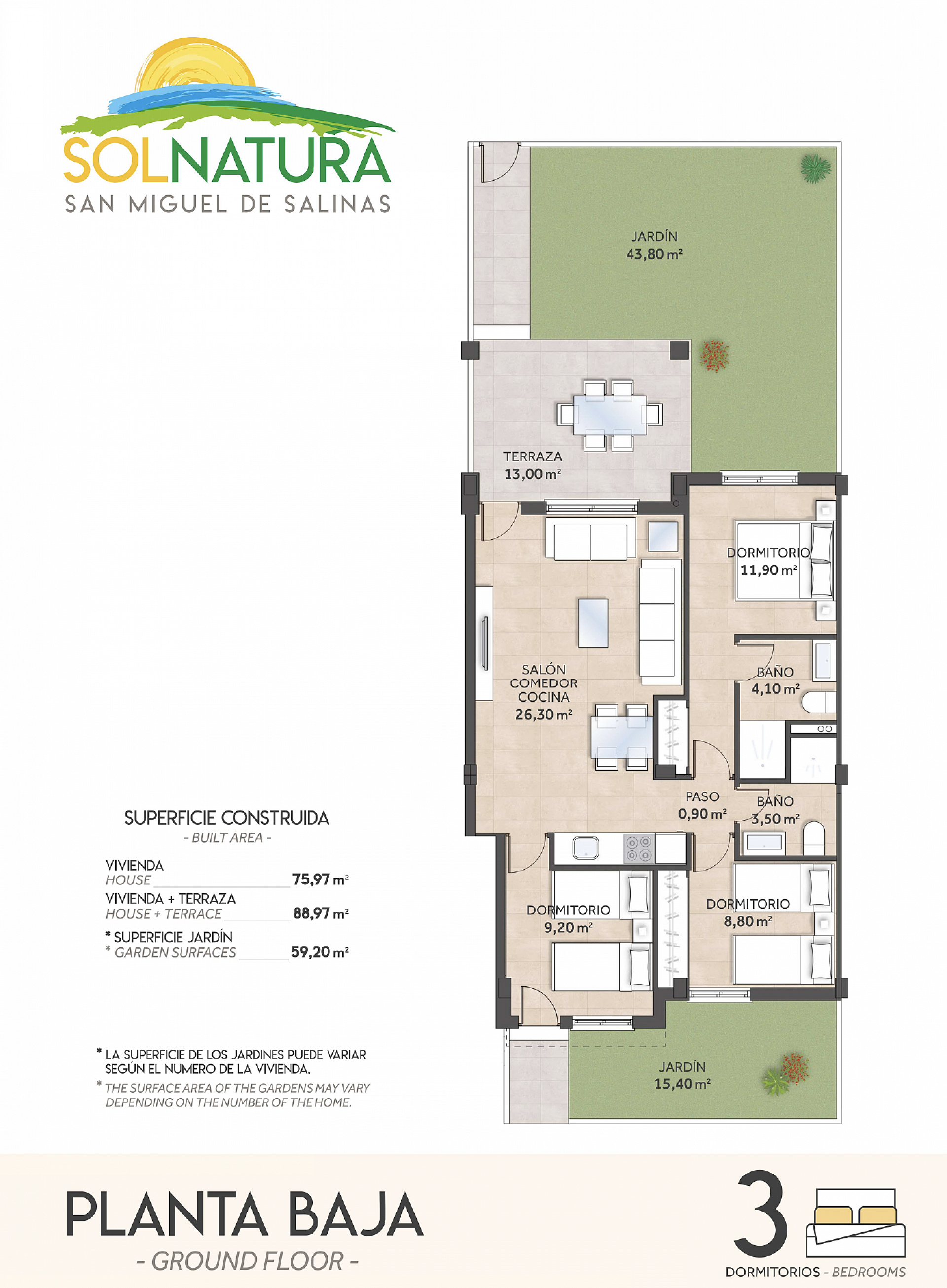 Planta baja en preciosa zona residencial Sol Natura - Lotus Properties
